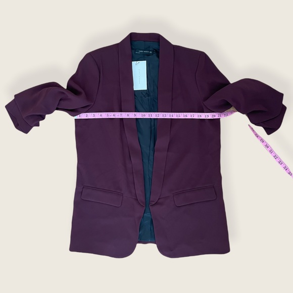 NWT Zara Burgundy Wine Crepe Oversized Boyfriend Blazer - Picture 8 of 12